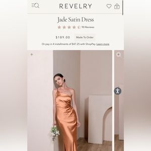 Revelry Copper Jade Satin Dress